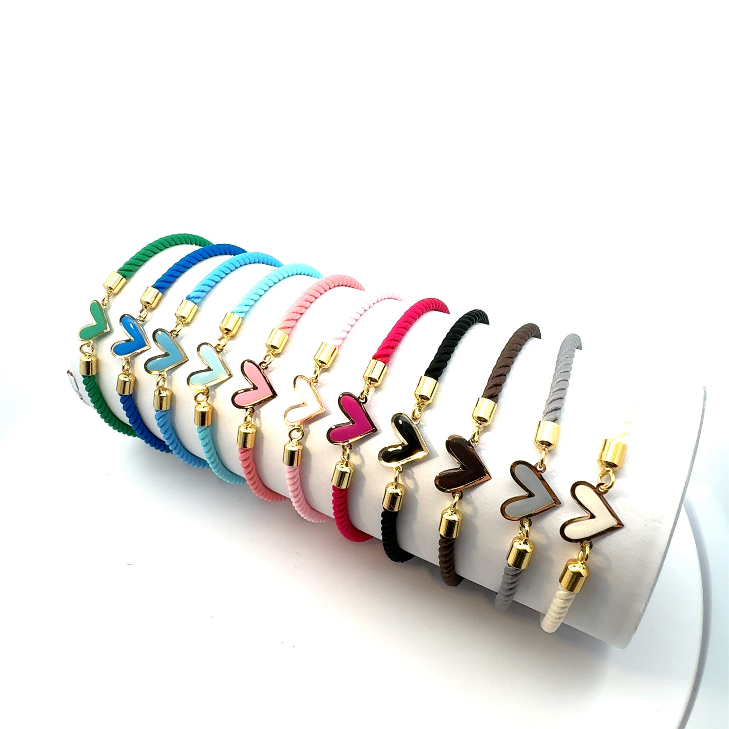 18K Gold Rope Heart Bracelet