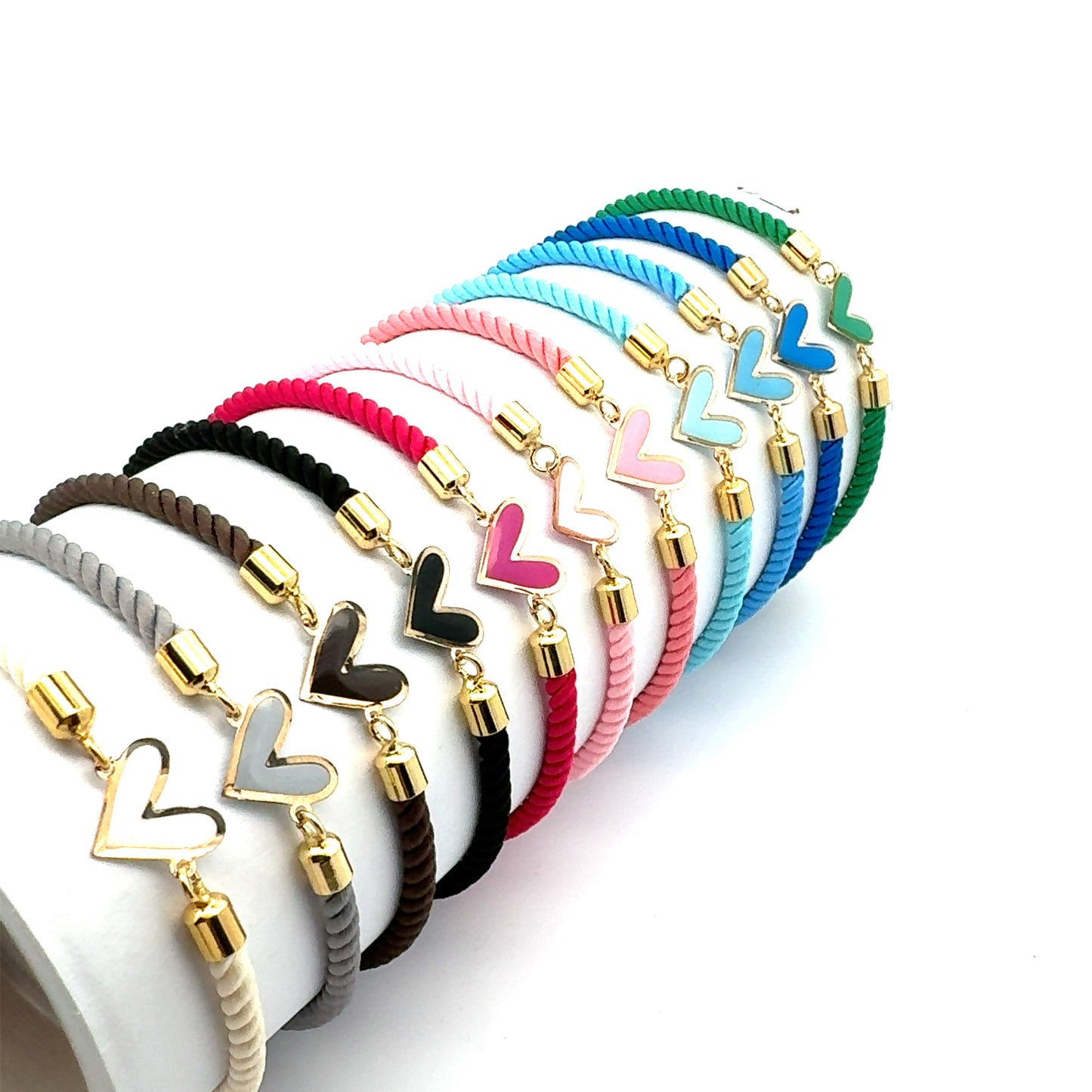 18K Gold Rope Heart Bracelet