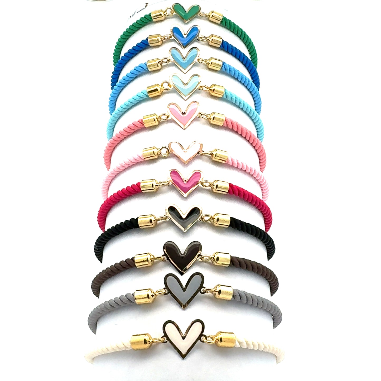 18K Gold Rope Heart Bracelet