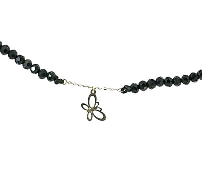 18K Gold Black Onyx Necklace