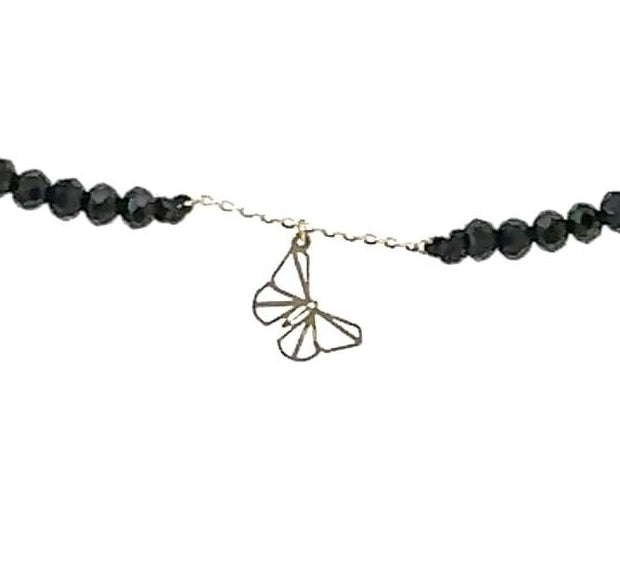 18K Gold Black Onyx Necklace
