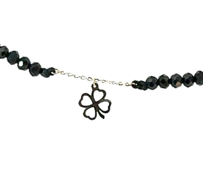 18K Gold Black Onyx Necklace