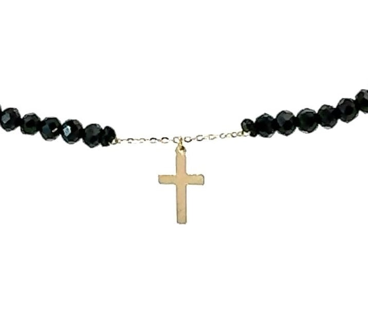 18K Gold Black Onyx Necklace