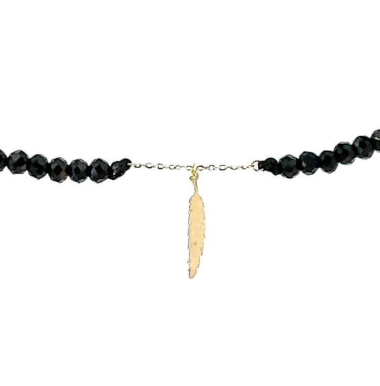 18K Gold Black Onyx Necklace