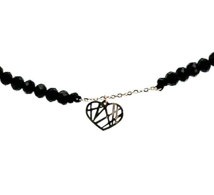 18K Gold Black Onyx Necklace