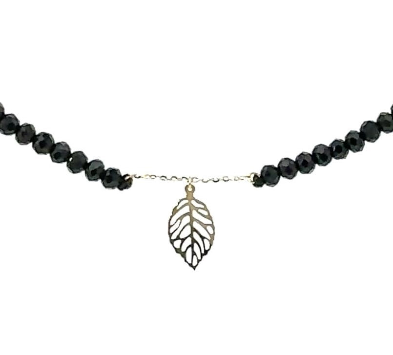 18K Gold Black Onyx Necklace