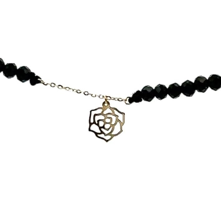 18K Gold Black Onyx Necklace
