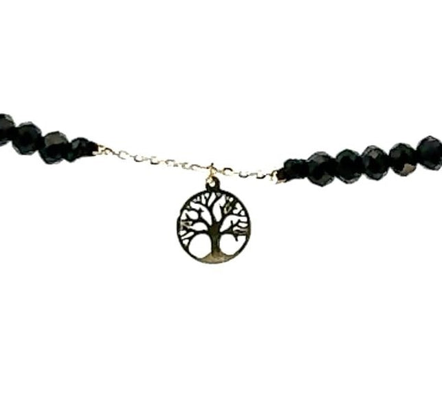 18K Gold Black Onyx Necklace