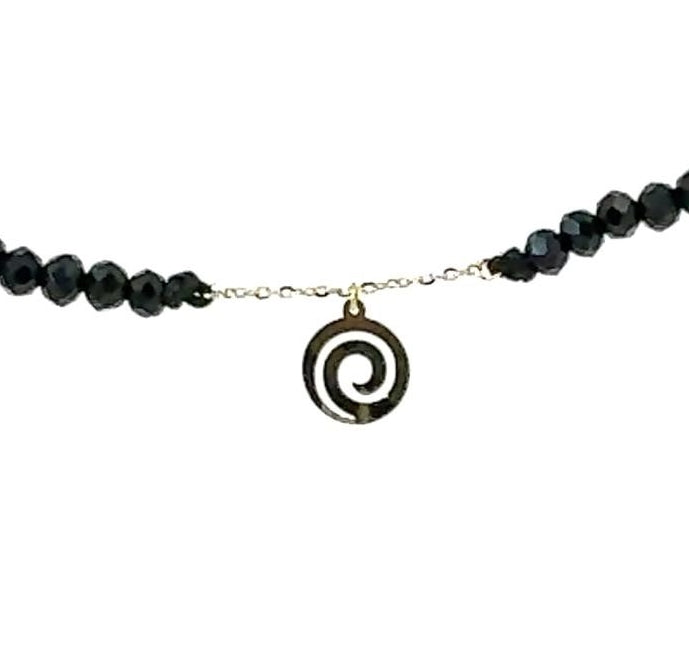 18K Gold Black Onyx Necklace