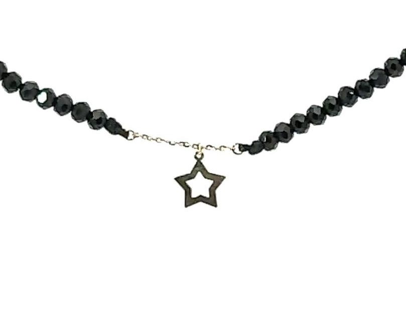 18K Gold Black Onyx Necklace