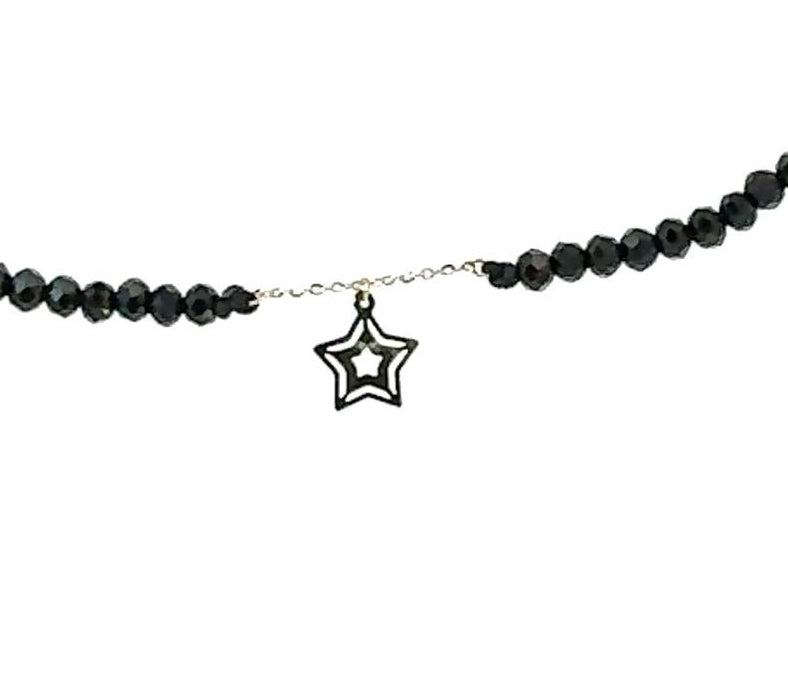 18K Gold Black Onyx Necklace