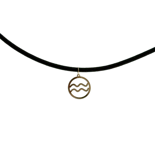 18K Gold Rope Necklace Aquarius